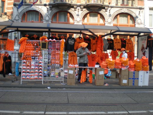 Many forms of orange merchandise