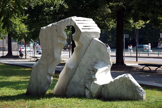 "Denkmal fr die unbekannten Deserteure" by Mehmet Aksoy, 1989, in Potsdam, Germany