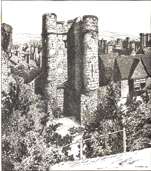 The Barbican, Lewes Castle, from: E. V. Lucas, 'Highways and Byways of Co. Sussex, England'