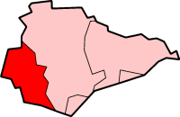 Map location of Lewes district, East Sussex