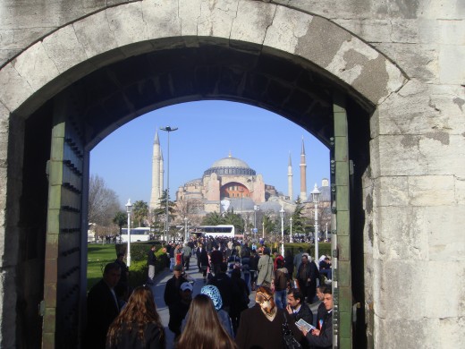 Majestically Hagia Sophia dominates horizon
