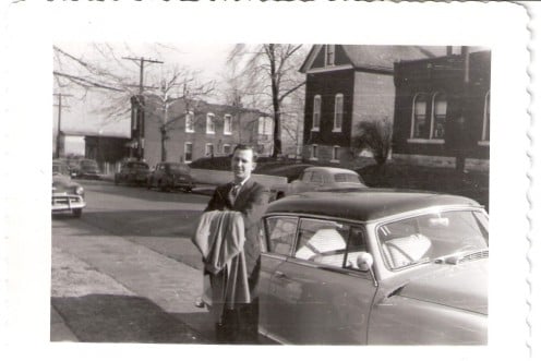 Dad and his Nash automobile