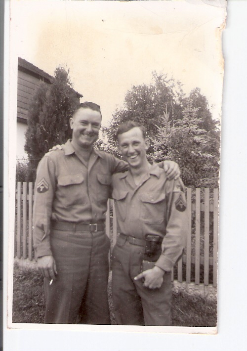 My dad and his army buddy, Charlie.  Dad is on the right.