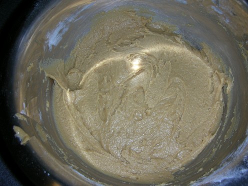 Batter after incorporation of flour and baking soda