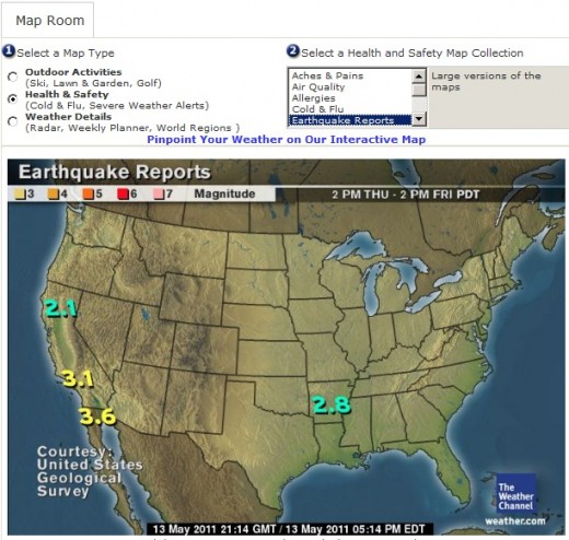 earthquake report in weather channel
