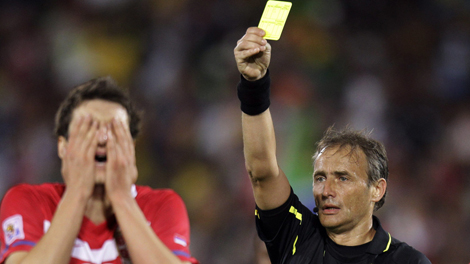 "A Wild Referee has appeared. The Referee uses Yellow Card. It's not very effective."