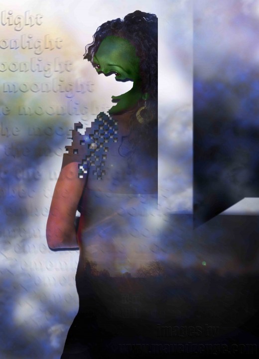 Photo illustration interpreting the poem:remember the moonlight by Victor Mavedzenge.