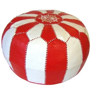 Classic pouf design in soft Moroccan leather. 