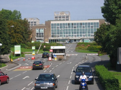 Main entrance to Swansea University