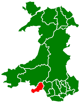 Map location of Swansea, Wales