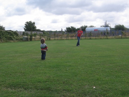 The huge field at Searles, perfect for any kind of ball game, kite flying or just running about.  To the right is an enclosed football pitch - my son spent a lot of time here, joining in with games.