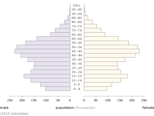 Singapore Demographics - Age Distribution Chart
