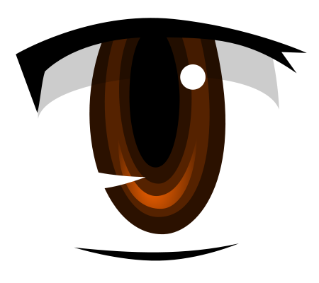 An anime stylized eye. This file is licensed under the Creative Commons Attribution-Share Alike 2.5 Generic license.