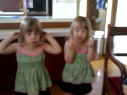 hear no evil.... or my twin sister will hit you!
