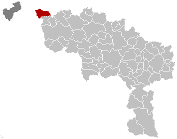 Map location of Mouscron, Belgium