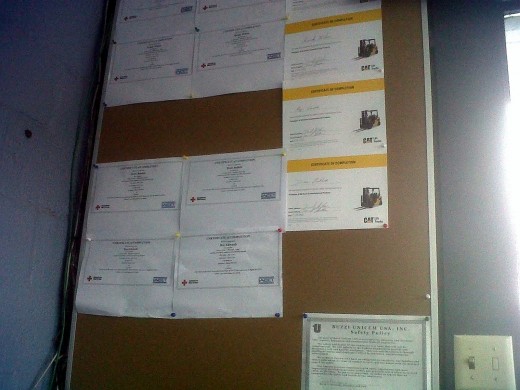 Randy and I hung a new bulletin board in the office today.