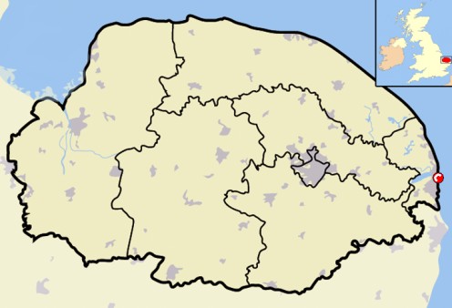 Map location of Great Yarmouth