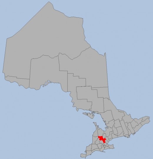 Map location of Wellington, Ontario