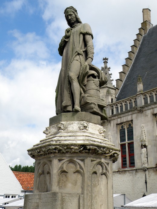 Statue of Jacob van Maerlant, Damme, West Flanders province