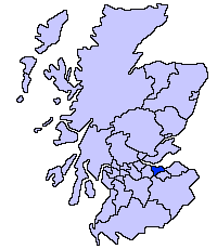 Map location of Edinburgh, Scotland