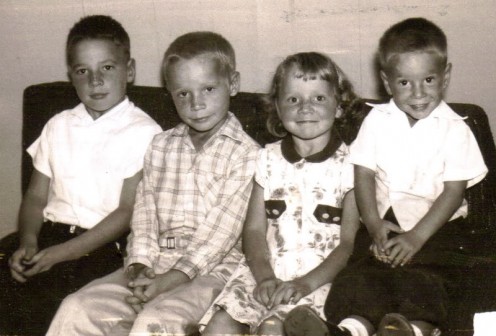 My grandma's four children, sitting in order of age.
