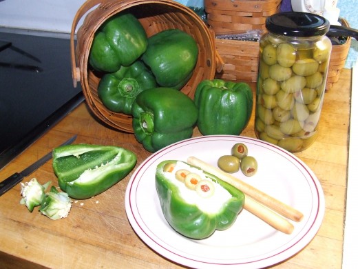 Green Pepper  with Low-Fat Cream Cheese