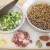 Here are the ingredients for this delicious dish! Shown here are chopped onion, celery, green bell pepper and garlic. Also chopped country style bacon, whole bay leaves, red pepper flakes, creole seasoning and dried blackeyed peas (soaked in water) Here are the ingredients for this delicious dish! Shown here are chopped onion, celery, green bell pepper and garlic. Also chopped country style bacon, whole bay leaves, red pepper flakes, creole seasoning and dried blackeyed peas (soaked in water)