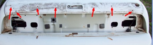 Arrows point to holes that need drilling.
