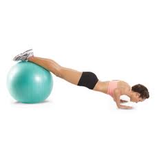 Decline stability ball pushups; feet on ball, hands on floor