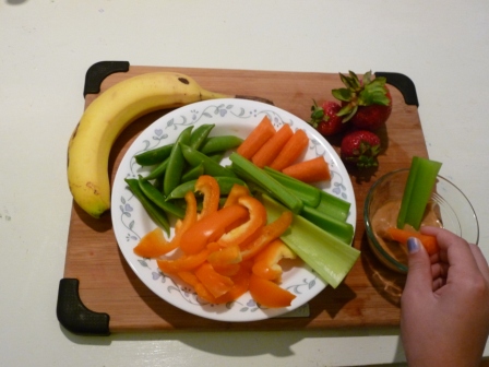 An attractive plate of raw veggies placed in a high traffic area will quickly disappear!