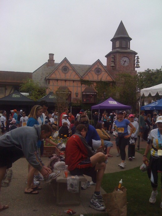Milling post race in downtown Solvang