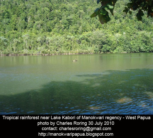 Lake Kabori at Maruni beach of Manokwari regency of Indonesia 