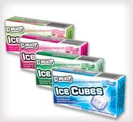 IceCubes are a popular brand of gum, in a novel "cube" shape. They contain xylitol