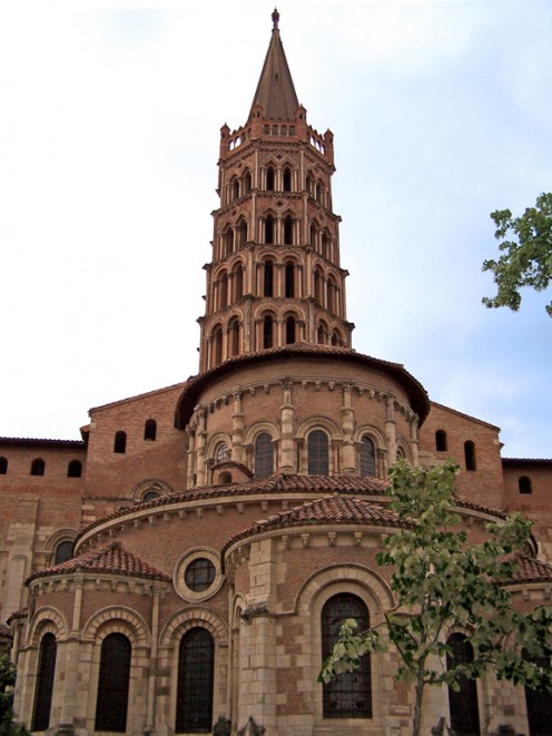 Toulouse-type apse and tower of Saint-Sernin Basilica, Toulouse, France