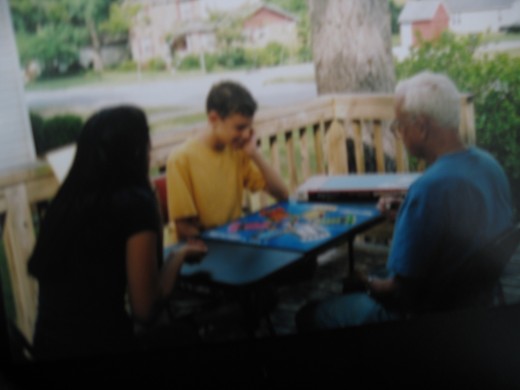 Aggravation is good, family fun! J with Liz and Papa 2007