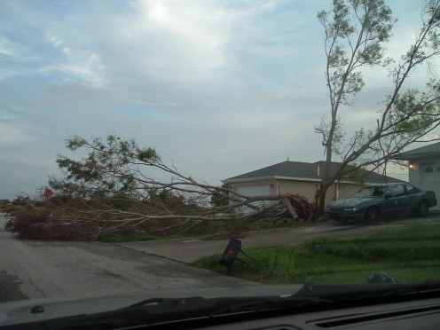 The front of my house after Hurricane Frances.