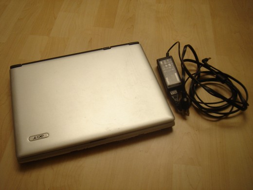 Laptop and AC Adapter.