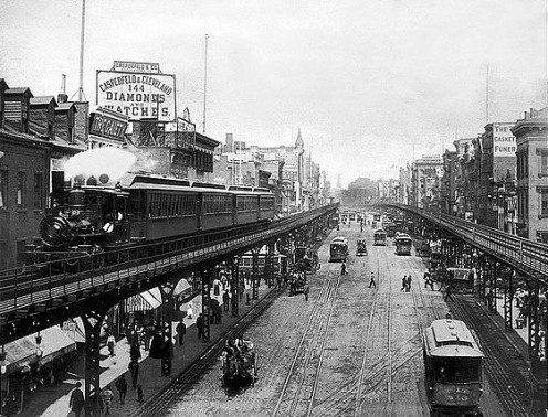 The Bowery of New York City in 1896