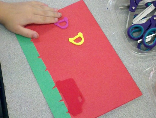 Children made Father's Day cards at the library.