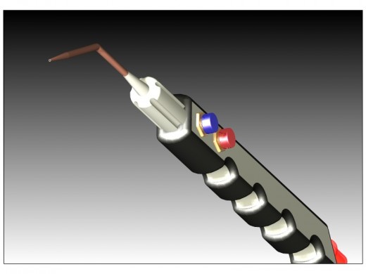 A gas welding torch designed in turbocad