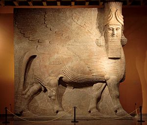 Lamassu, c. 700 B.C.E., Louvre, Paris