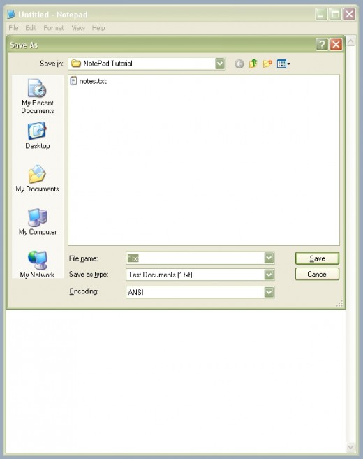 An example of the Save As dialog box.