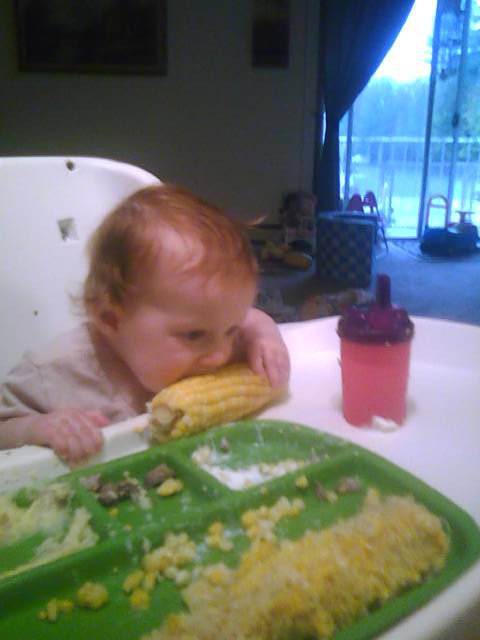 This niece of mine does not have any problem with food!! 