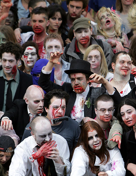 These people demonstrate what a zombie invasion might look like