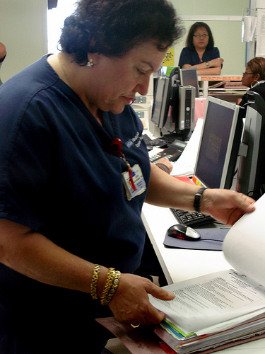 Registered nurses keep patient records.
