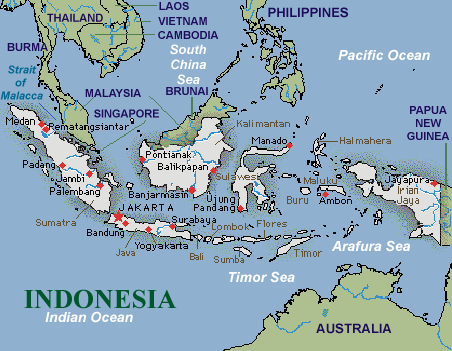 Indonesia is near to Australia and Singapore