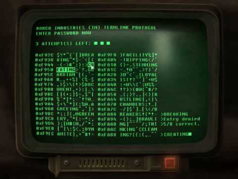 you hacking a computer in the DC wasteland.