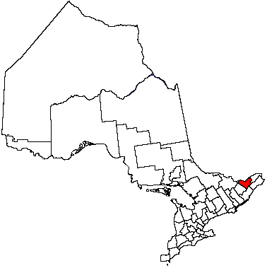 Map location of Ottawa, Ontario