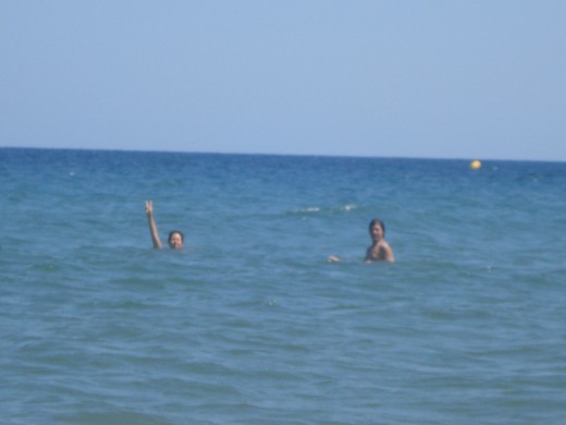 swimming in Moriani Beach, Corsica