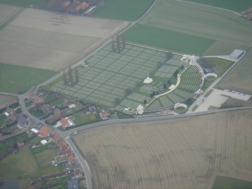 Aerial view of Tyne Cot